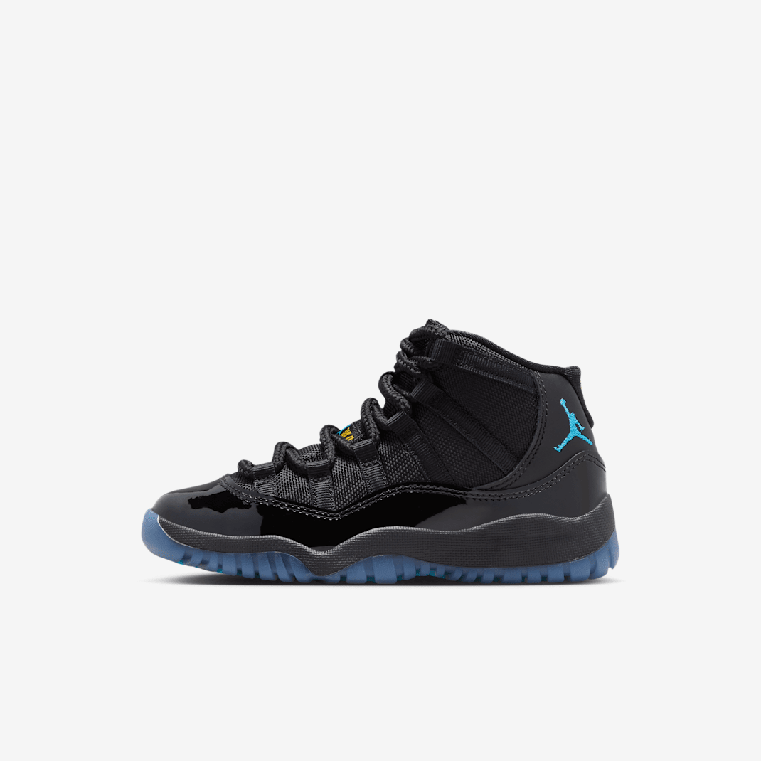 Jordan 11 Retro "Gamma" Little Kids' Shoes - Black/Black/Varsity Maize/Gamma Blue