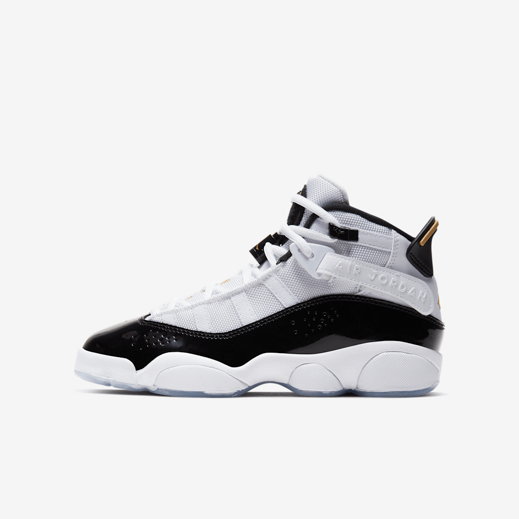 Jordan 6 Rings Big Kids' Shoes - White/Black/Ice/Metallic Gold