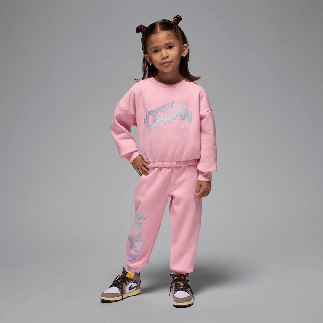 Jordan Jumpman Club Little Kids' Bubble Fleece 2-Piece Set - Medium Soft Pink